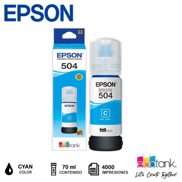 Tinta 504 Cyan EPSON - 70ml